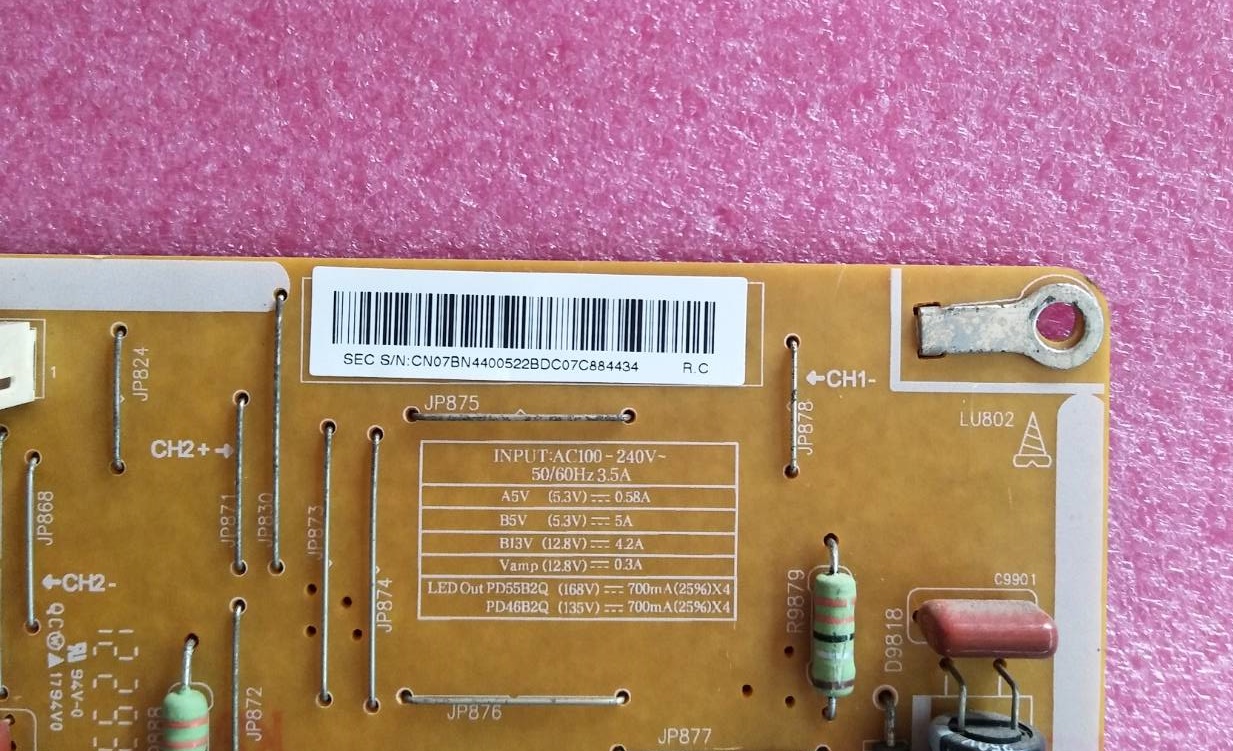 POWER SUPPLY SAMSUNG (ซัพพลาย ซัมซุง) ของแท้ถอดจากเครื่อง รุ่น UA46ES7100 พาร์ท BN44-00522B