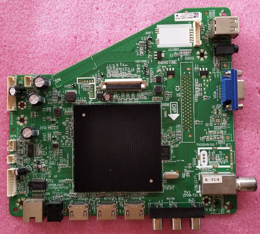 Main Board SHARP (เมนบอร์ด ชาร์ป) ของแท้มือสองพร้อมใช้งาน รุ่น 4T-C55CJ2X พาร์ทบอร์ด 6886T8E ใช้ทีคอนST5461D13-2-C-2