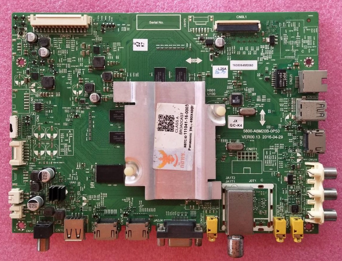 Main Board (เมนบอร์ด) Panasonic (พานาโซนิค) ของแท้ถอดจรากเครื่อง ใช้กับรุ่น TH-49DX400T พาร์ทบอร์ด 5800-A6M20B-0P50