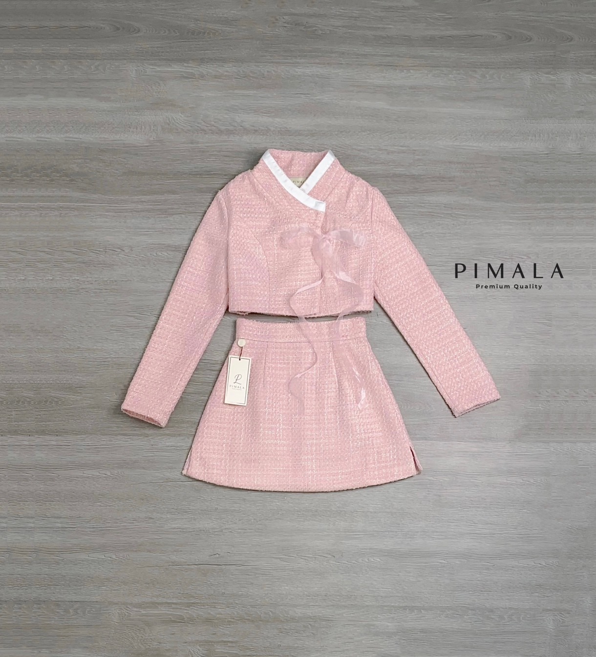 ☁️ เซ็ทครอปแขนยาวใส่ผูกหน้า (XS S M L)