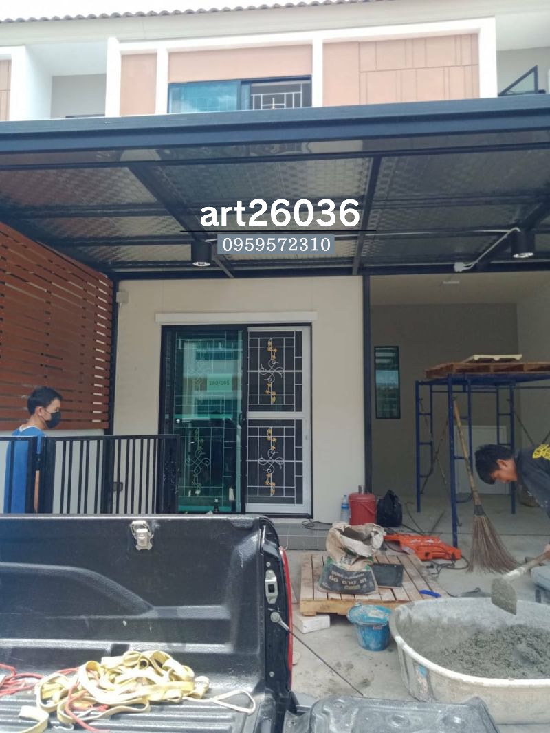 เหล็กดัดประตูพร้อมมุ้งลวด บานกระจกเลื่อน