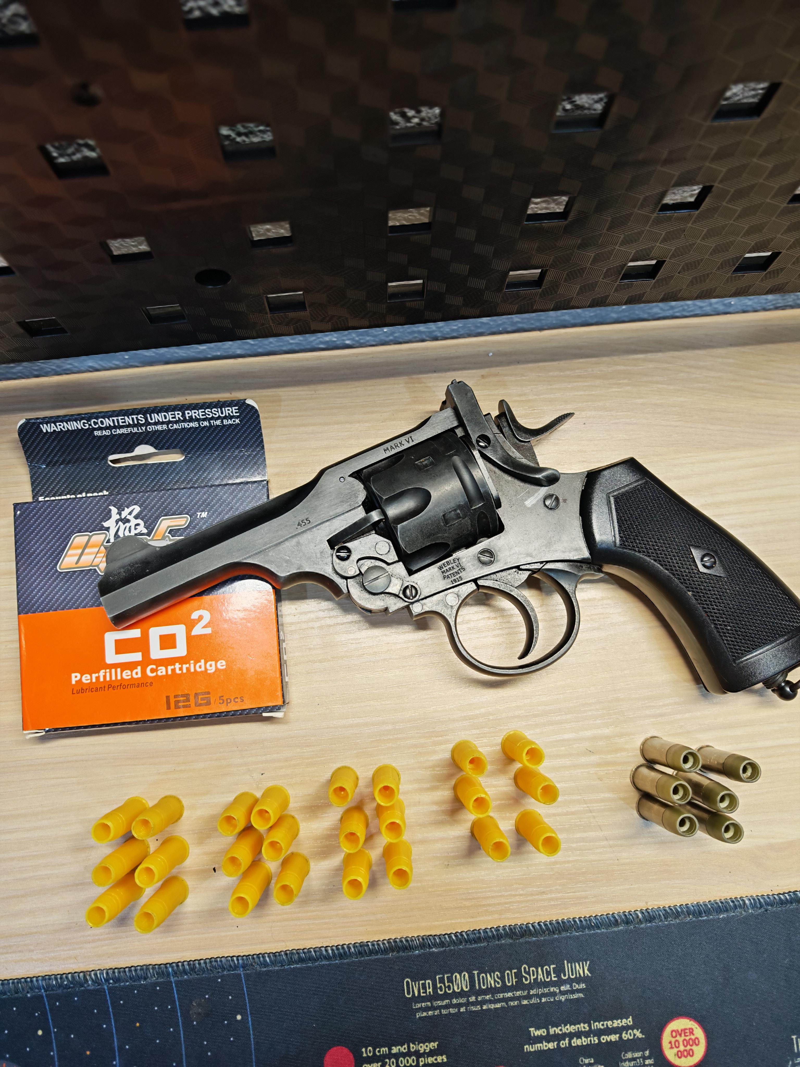 Wingun Webley MkVI .455 4 Revolver ลูกโม่ Co2 BB Gun บีบีกัน Airsoft Gun ปืนอัดลม ปืนสั้นแก๊ส มือสอง