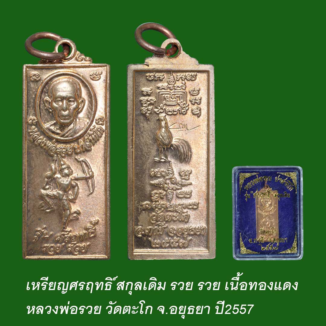 เหรียญศรฤทธิ์สกุลเดิม หลวงพ่อรวย วัดตะโก ปี2557