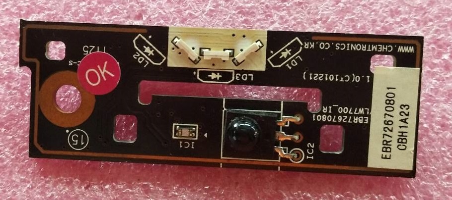 ตัวรับสัญญานรีโมทย์ทีวี แอลจี(LG) ของแท้ถอดจากเครื่อง พาร์ท EBR72670801ใช้กับหลายรุ่นที่พาร์ทเหมือนกัน