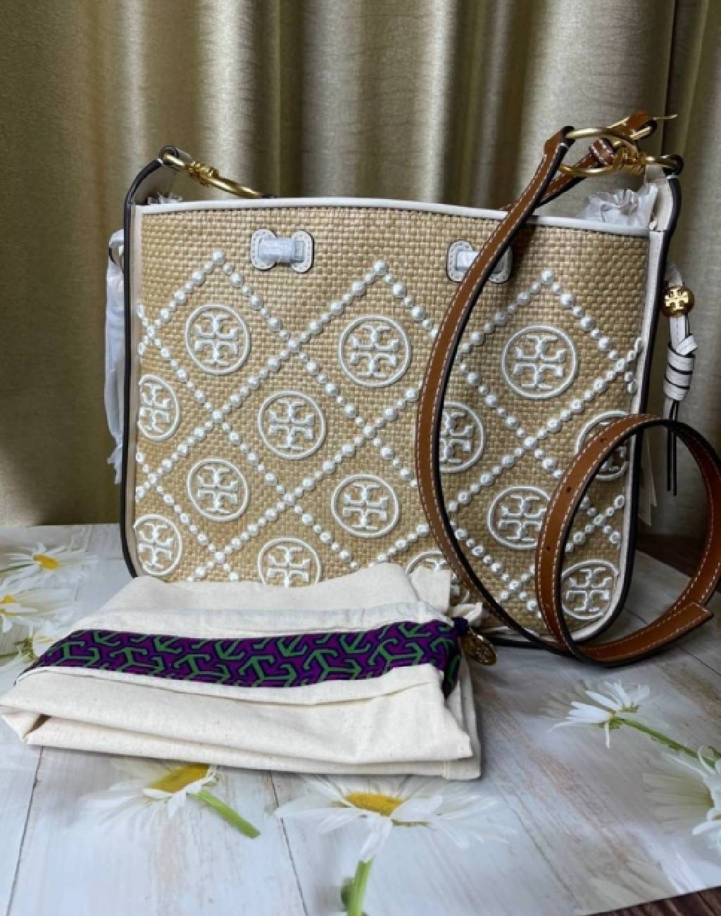 NEW Tory Burch TMonogram Jacquard Bell Bag