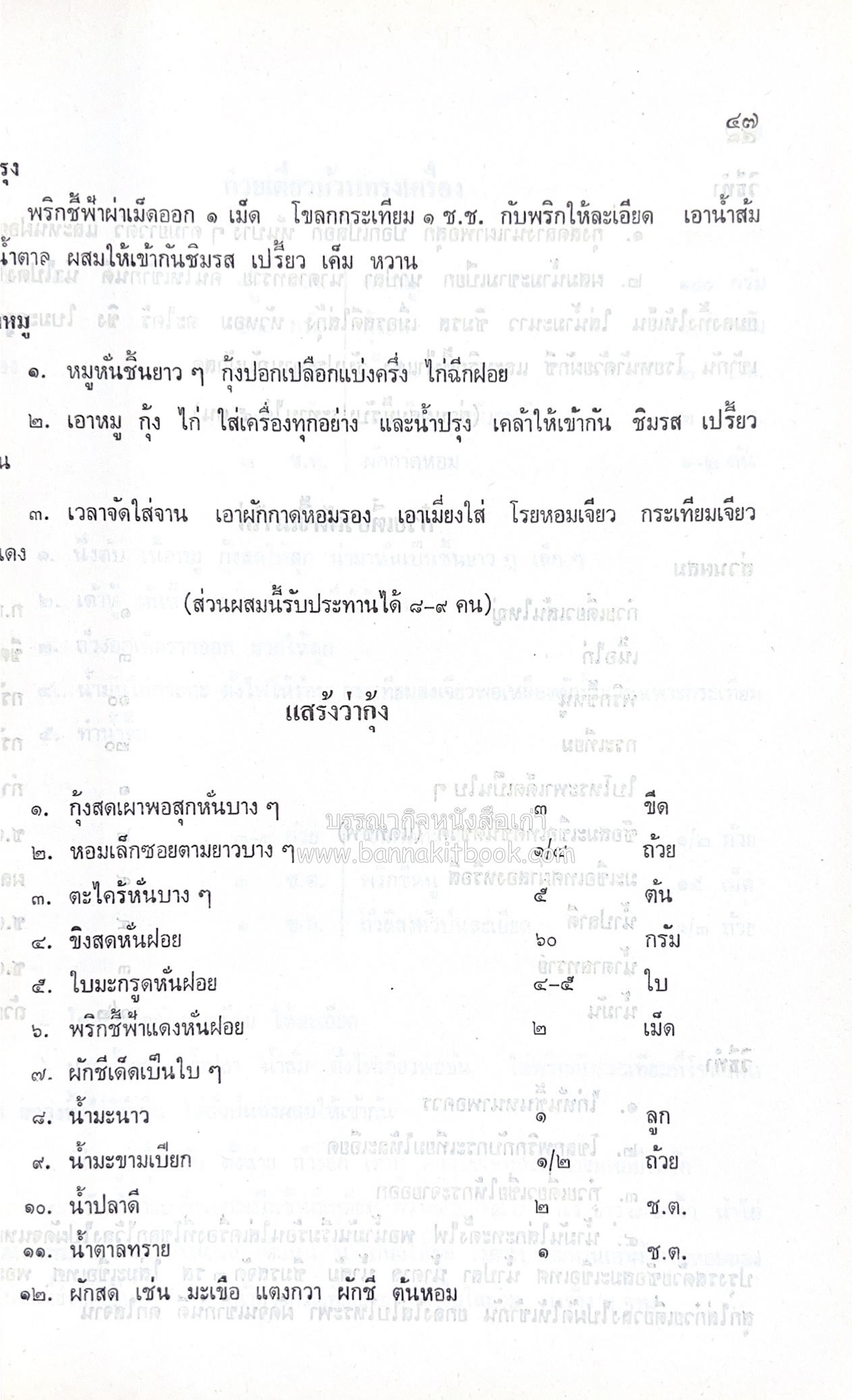 ตำรับอาหารไทย เกร็ดความรู้การประกอบอาหาร หนังสืออนุสรณ์หม่อมหลวง อาภรณ์ ปัตตะโชติ (ตำหนิ).