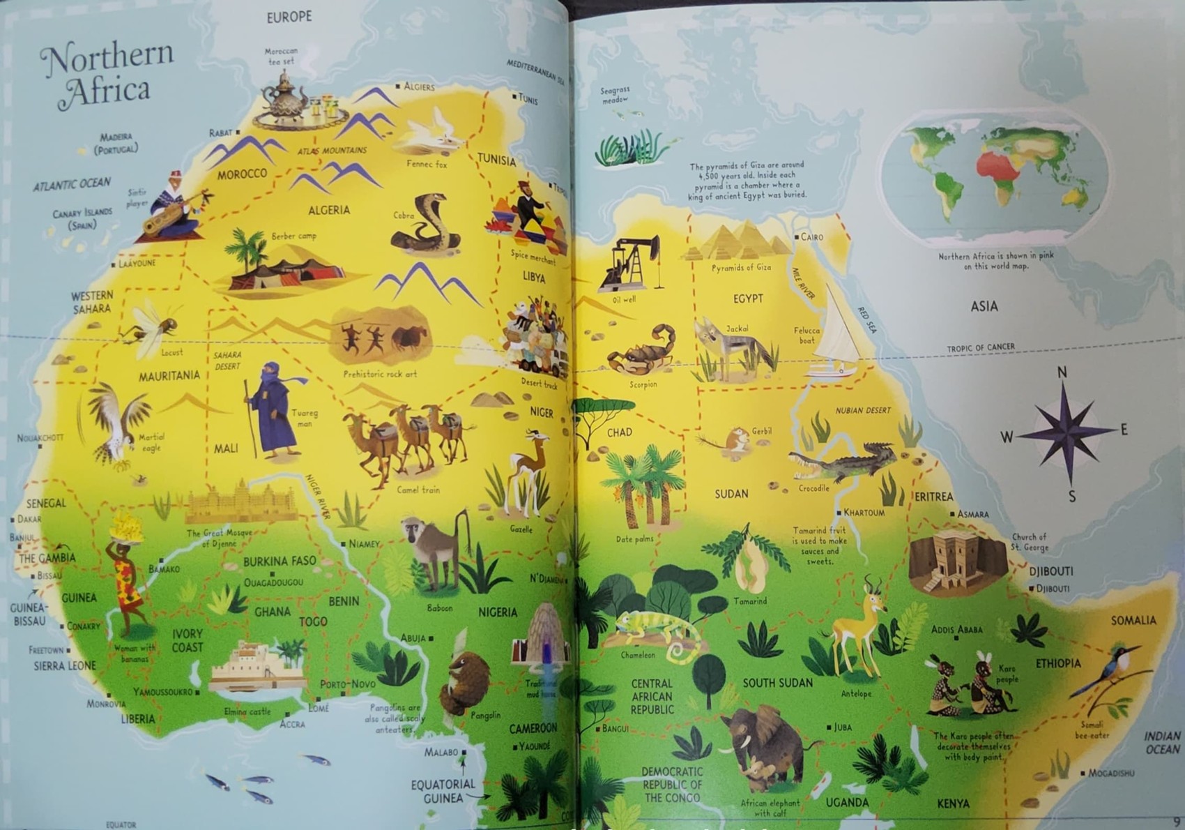KNOWLEDGE BOOK** ♥️THE USBORNE ATLAS OF THE WORLD PICTURE BOOK