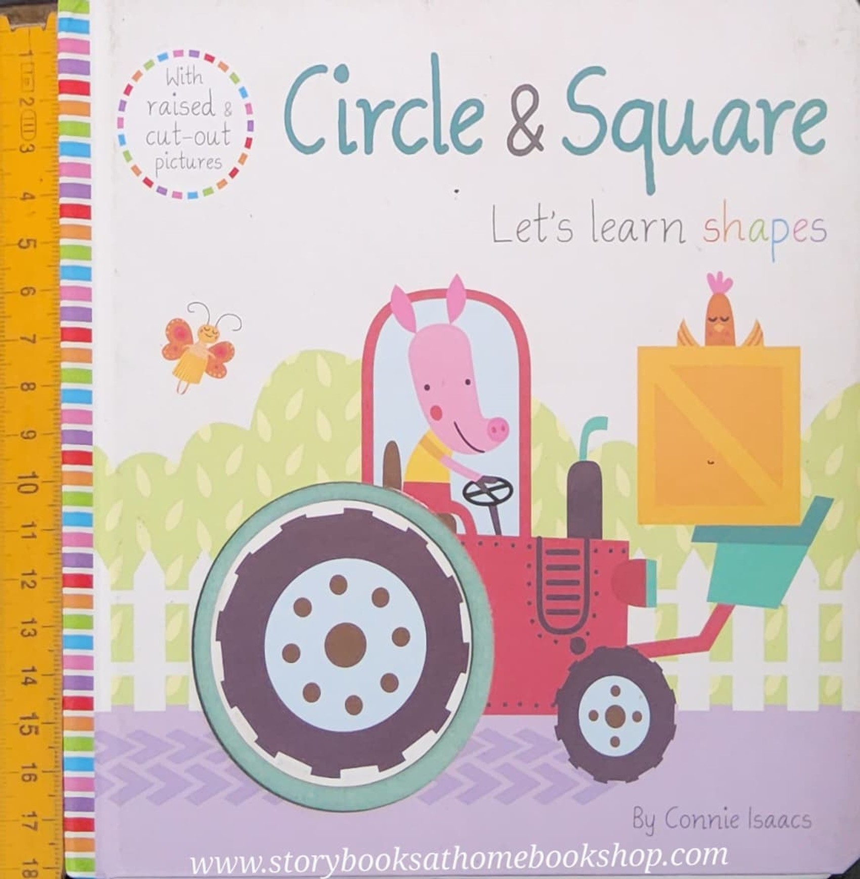 CUT-OUT TOUCH AND FEEL BOARD BOOK ** 🍅🍓CIRCLE&SQUARE LET'S LEARN SHAPES