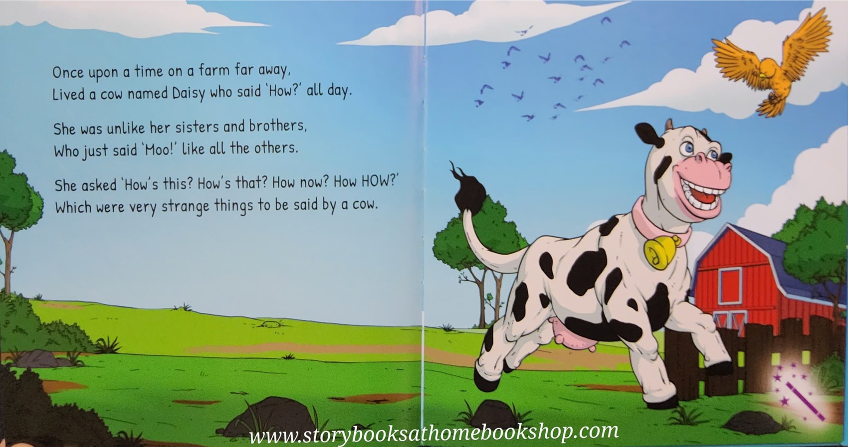 หนังสือนิทานปกแข็ง ** ♥️THE COW THAT SAYS "HOW?"