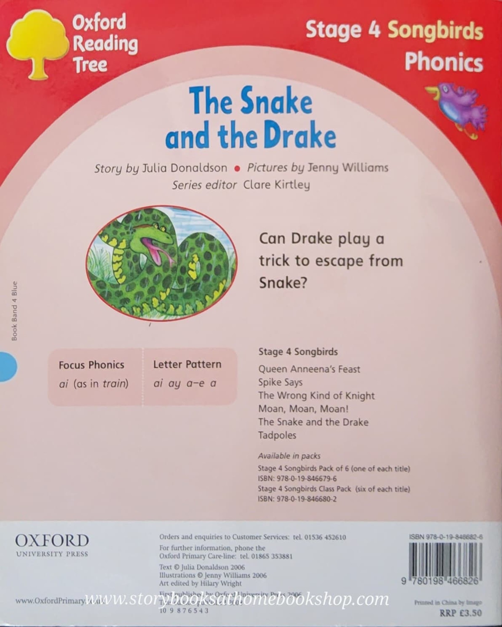 หนังสือนิทานปกอ่อน** 🍅🍓OXFORD READDING TREE SONGBIRDS PHONICS: THE SNAKE AND THE DRAKE BY JULIA DONALDSON♥️♥️