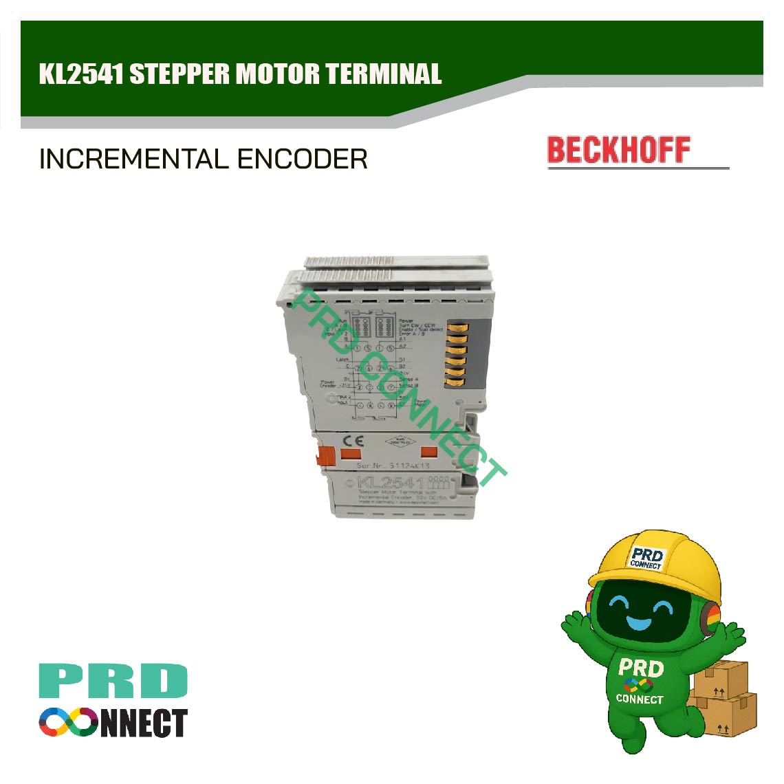 BECKHOFF KL2541 STEPPER MOTOR TERMINAL INCREMENTAL ENCODER 50VDC/5A SER.NR.18104G11