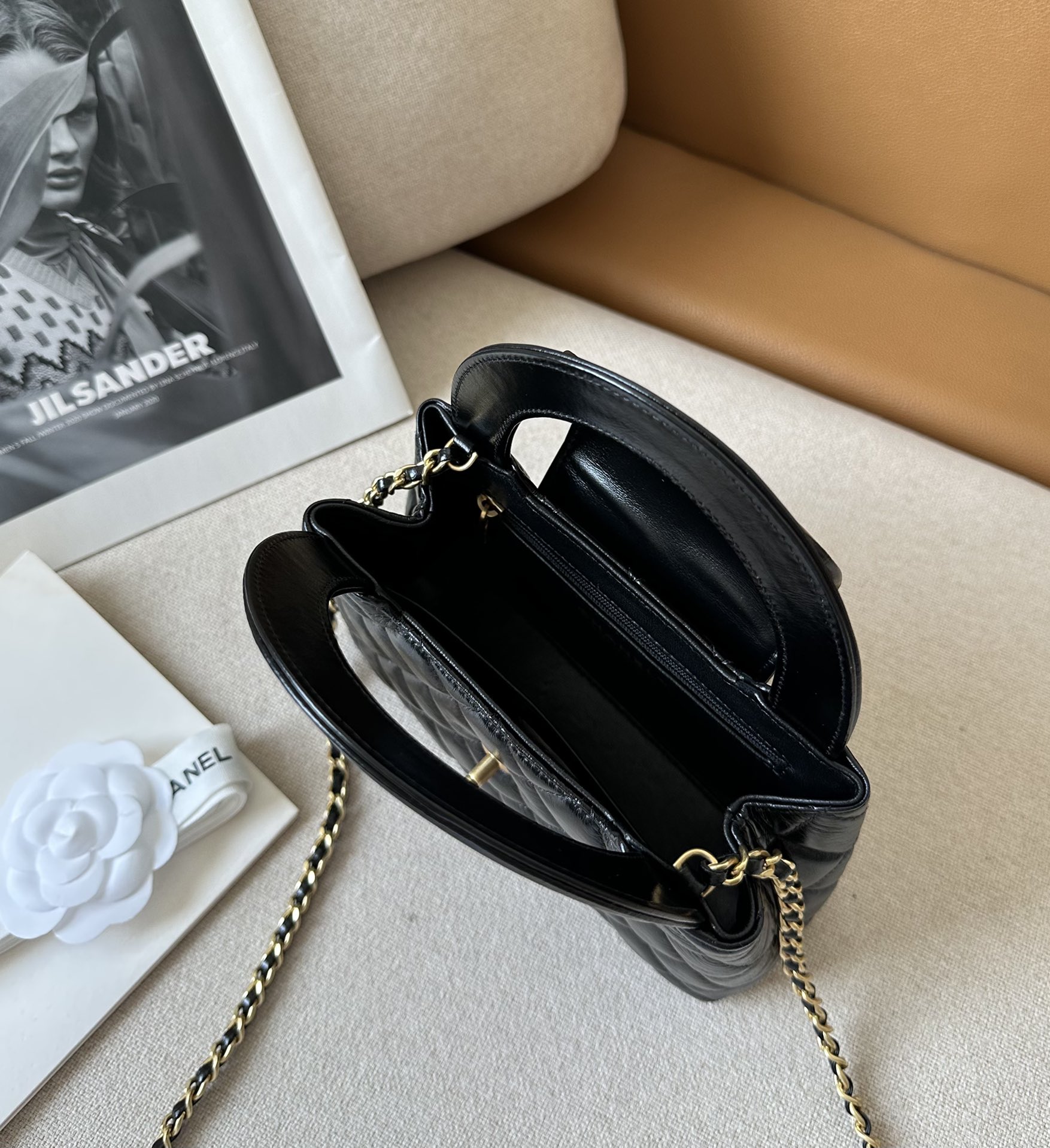 [Pre-order] Chanel Kelly Mini Shopping Bag Mini 23K Shiny Aged Calfskin Black งาน VIP คุณภาพที่ดีที่สุด