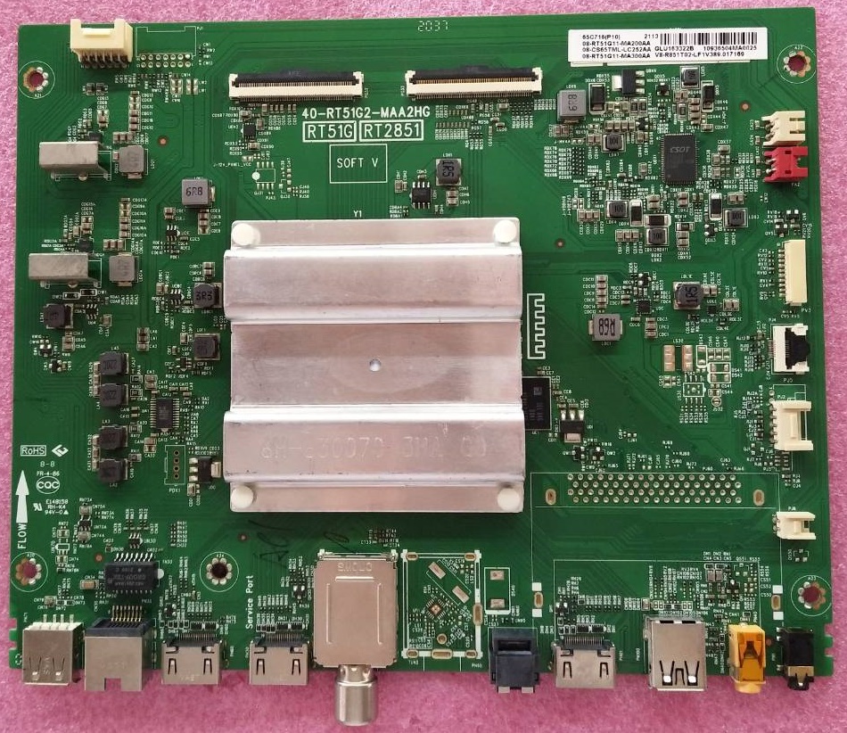 เมนบอร์ดทีวีทีซีแอล TCL ของแท้มือสองถอดจากเครื่อง ใช้กับรุ่น65C7000A พาร์ทติดบอร์ด40-RT51G2-MAA2HG
