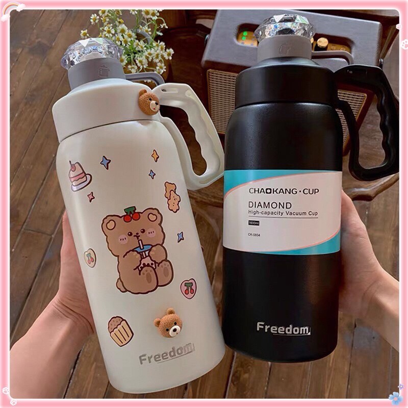 ขวดน้ำ freedom กระบอกน้ำเก็บความเย็น ขนาด1600ml. สีดำ