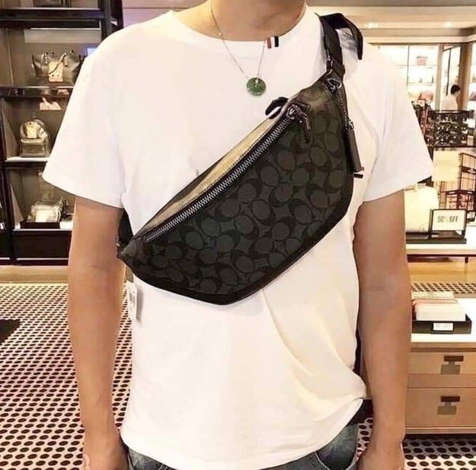 New COACH WARREN BELT BAG IN SIGNATURE CANVAS
