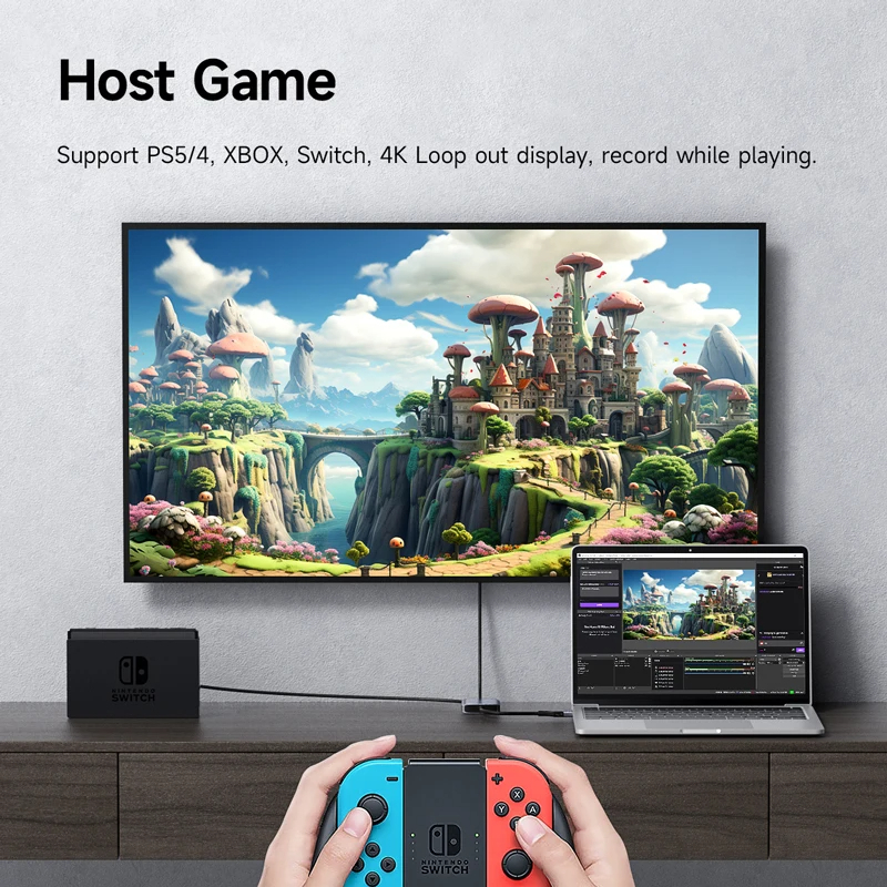 [ออกใบกำกับภาษีได้]พร้อมส่งจาก กทม Hagibis TC49S การ์ดจับภาพวิดีโอ HDMI-เข้ากันได้กับ USB a/c 1080P กับ4K LOOP OUT