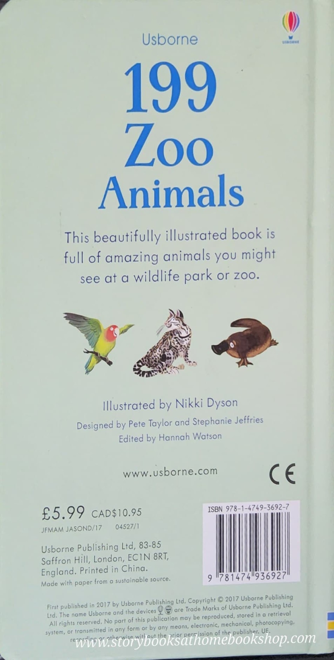 BOARD BOOK** ð
ð
USBORNE 199 ZOO ANIMALS