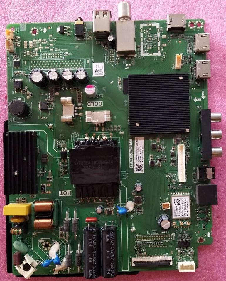 เมนบอร์ดทีวีไฮเออร์ HAIER ของแท้ถอดจากเครื่อง ใช้กับรุ่น H43D6FG พาร์ทTP.MT9216.PB731 ใช้ทีบาร์PT430CT03-14 ver.2.5