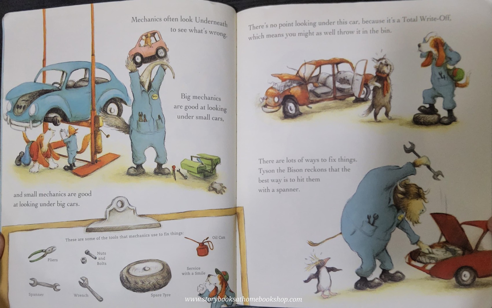 หนังสือนิทานปกอ่อน** 🍅🍅A DAY WITH THE ANIMAL MECHANICS BY SHARON RENTTA