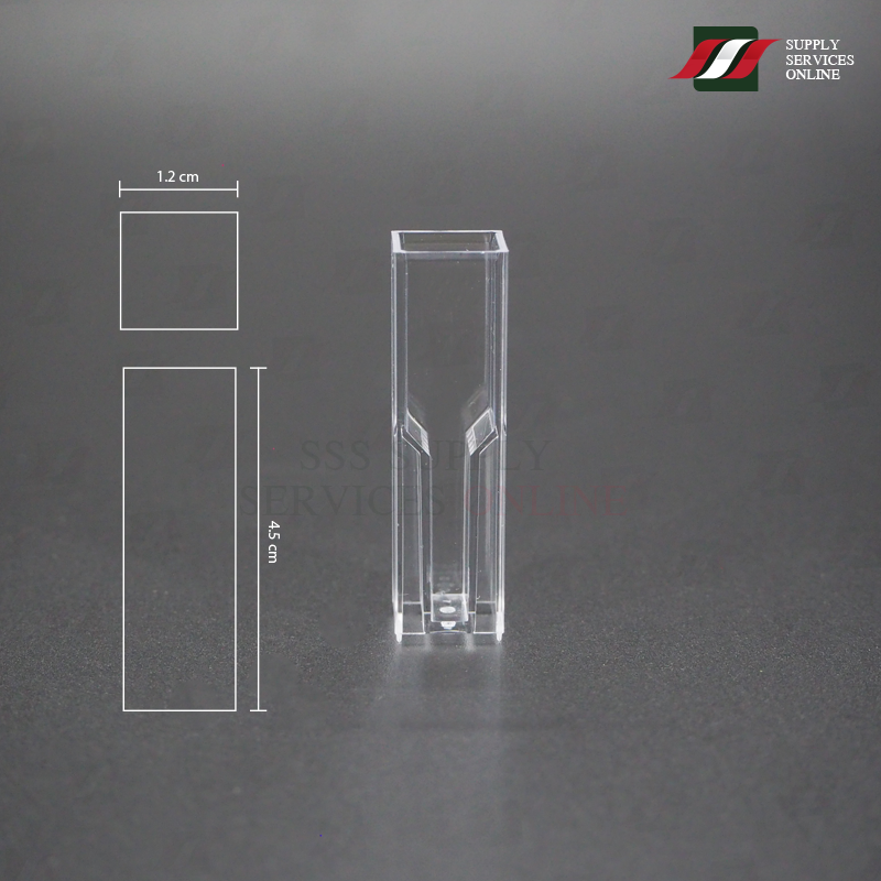 Semi Micro Cuvette 1.5ml. คิวเวต เนื้อ PS ขนาด 1.5มล.100 ชิ้น / 1 กล่อง!!!สินค้ามีจำนวนจำกัด 10 ชุดสุดท้าย!!!