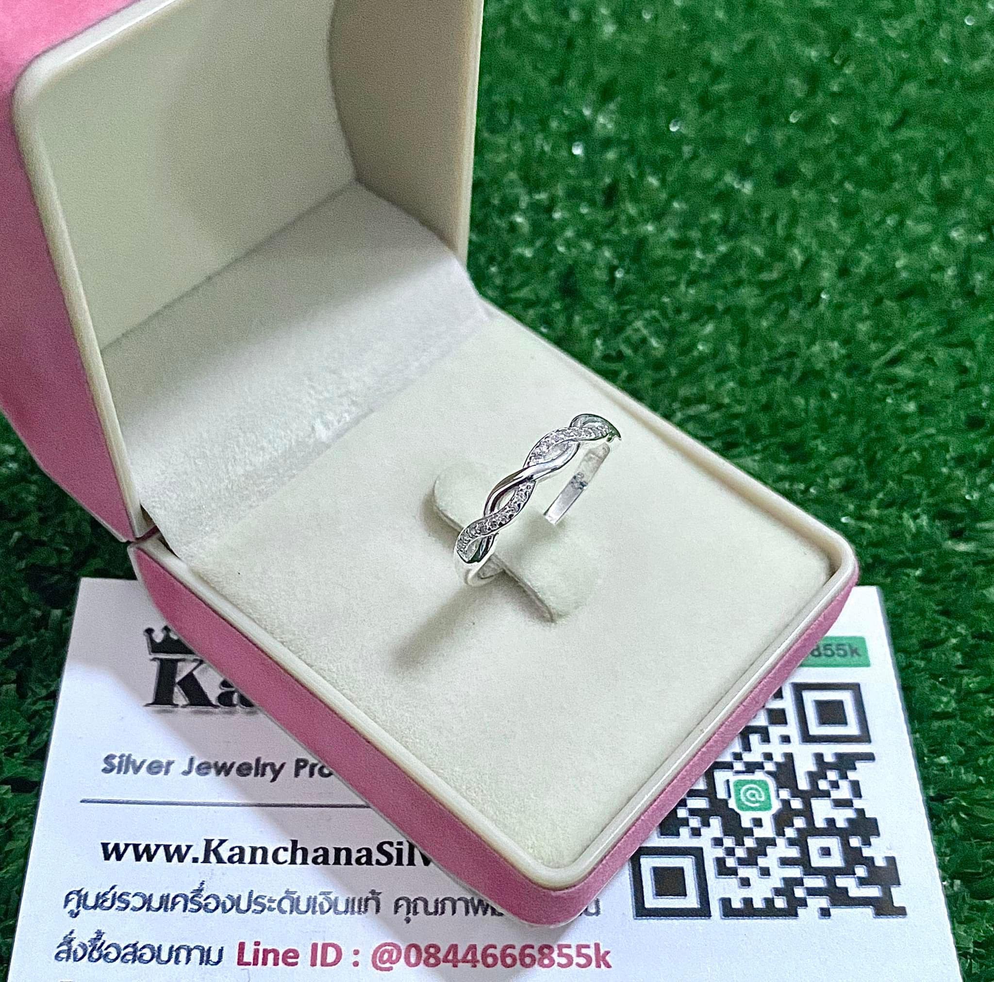 แหวนเงินแท้ ประดับเพชร เคลือบทองคำขาว งานสวยๆ ไซส์ size 49, 50, 51, 52, 53, 54, 55, 56, 57, 58, 59