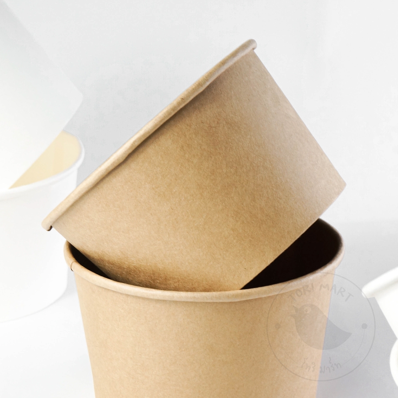 Toripac ชามกระดาษคราฟท์ พร้อมฝา Food grade ถ้วยกระดาษ ขนาด 850 ml. **พร้อมส่ง** (50ชุด /แพ็ค)