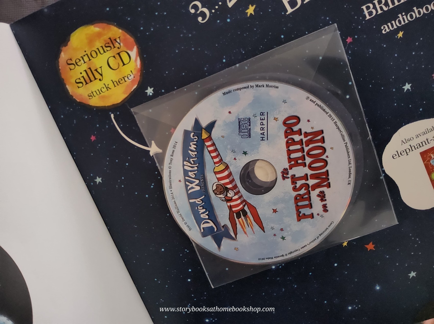 หนังสือนิทานปกอ่อน** 🍅🍓THE FIRST HIPPO ON THE MOON BY DAVID WALLIAMS with CD