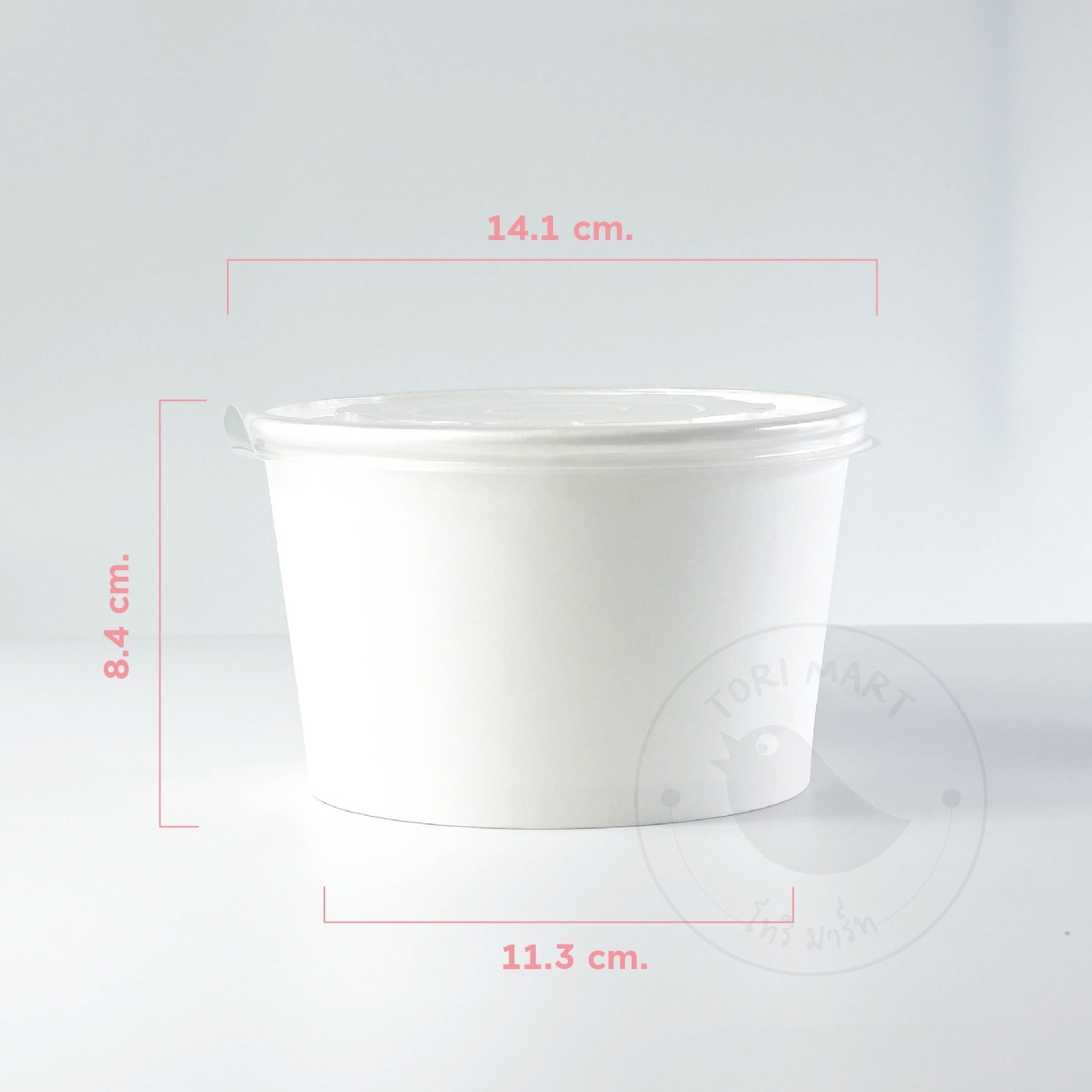 Toripac ชามกระดาษสีขาว พร้อมฝาปิด ขนาด 850 ml. **พร้อมส่ง (50ชุด/แพ็ค)