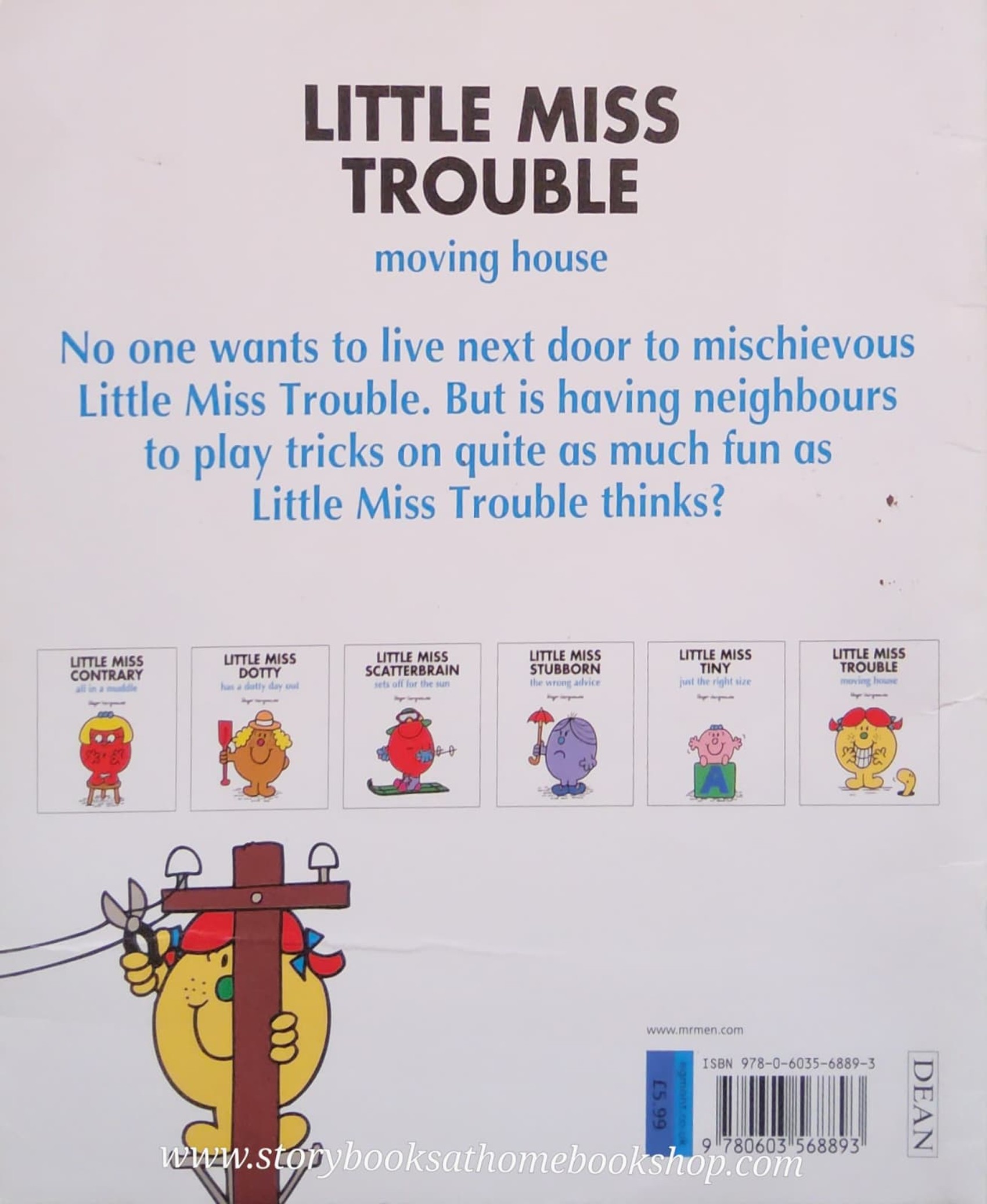 หนังสือนิทานปกอ่อน** 👉LITTLE MISS&MR.MEN👍 🍅🍓LITTLE MISS TROUBLE MOVING HOUSE BY Roger Hargreaues