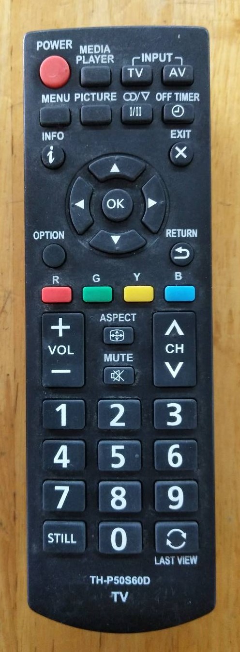 รีโมทย์ทีวี พานาโซนิค(PANASONIC) ของแท้มากับเครื่อง รุ่นTH-P50S60D