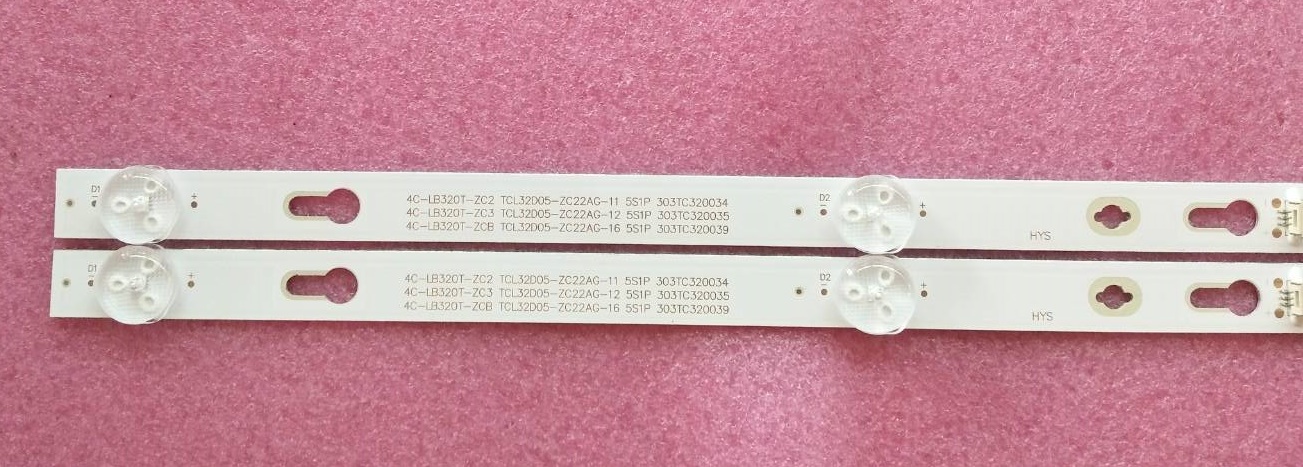 หลอดแบล็คไลท์ทีวี ทีซีแอล(LED BLACK LIGHT TCL) ใหม่โรงงาน รุ่นLED32D2940 LED32S6500 LED32HS521 LED32D2720 (5ดวง X 2แถว) 5-6V