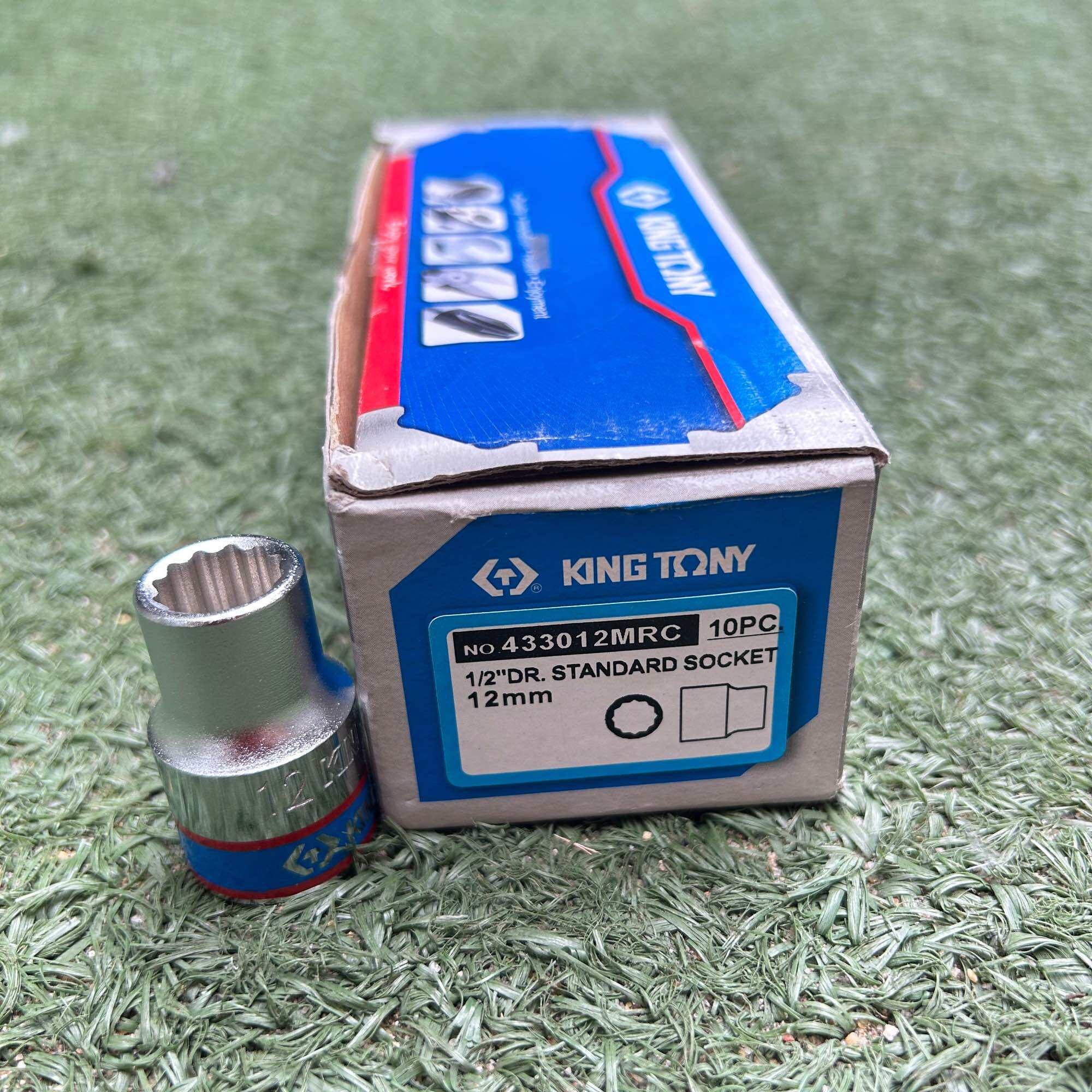 KINGTONY 12mm 12เหลี่ยม ขอบนอก 17.8 mm ความยาวบ๊อกซ์ 38mm 1กล่อง 10ตัว ลูกบ็อก