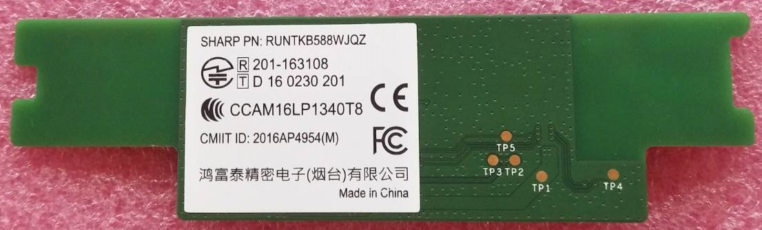 ตัวรับสัญญาน WIFI SHARP (ชาร์ป) อะไหล่แท้/มือสองพร้อมใช้งาน รุ่น LC-60UA6800X พาร์ทRUNTKB588WJQZ