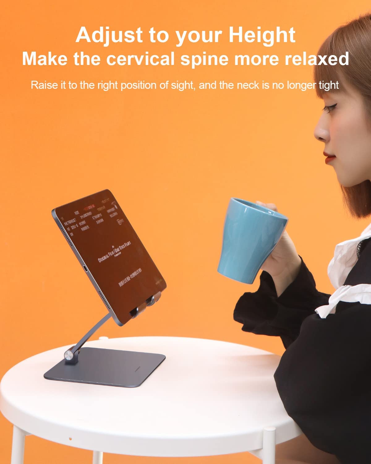 [ออกใบกำกับภาษีได้]พร้อมส่งจาก กทม Hagibis ips01 แท็บเล็ตขาตั้งขาตั้ง iPad แบบปรับความสูงอลูมิเนียมสำหรับ iPad Pro 9.7, 10.5, 12.9 Air Mini Kindle สวิทช์