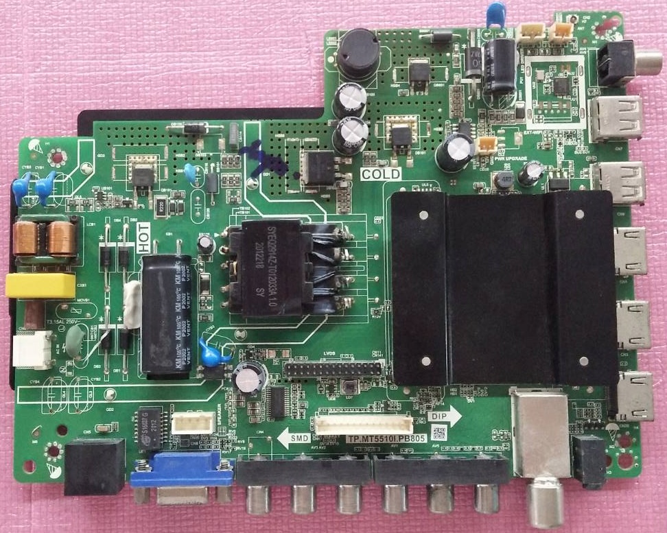 เมนบอร์ดเวิล์ดเทค WORLDTECH อะไหล่แท้/มือสองพร้อมใช้งาน รุ่นWT-LED4001 พาร์ทTP.MT5510I.PB805 ทีบาร์ T390XVN02.0