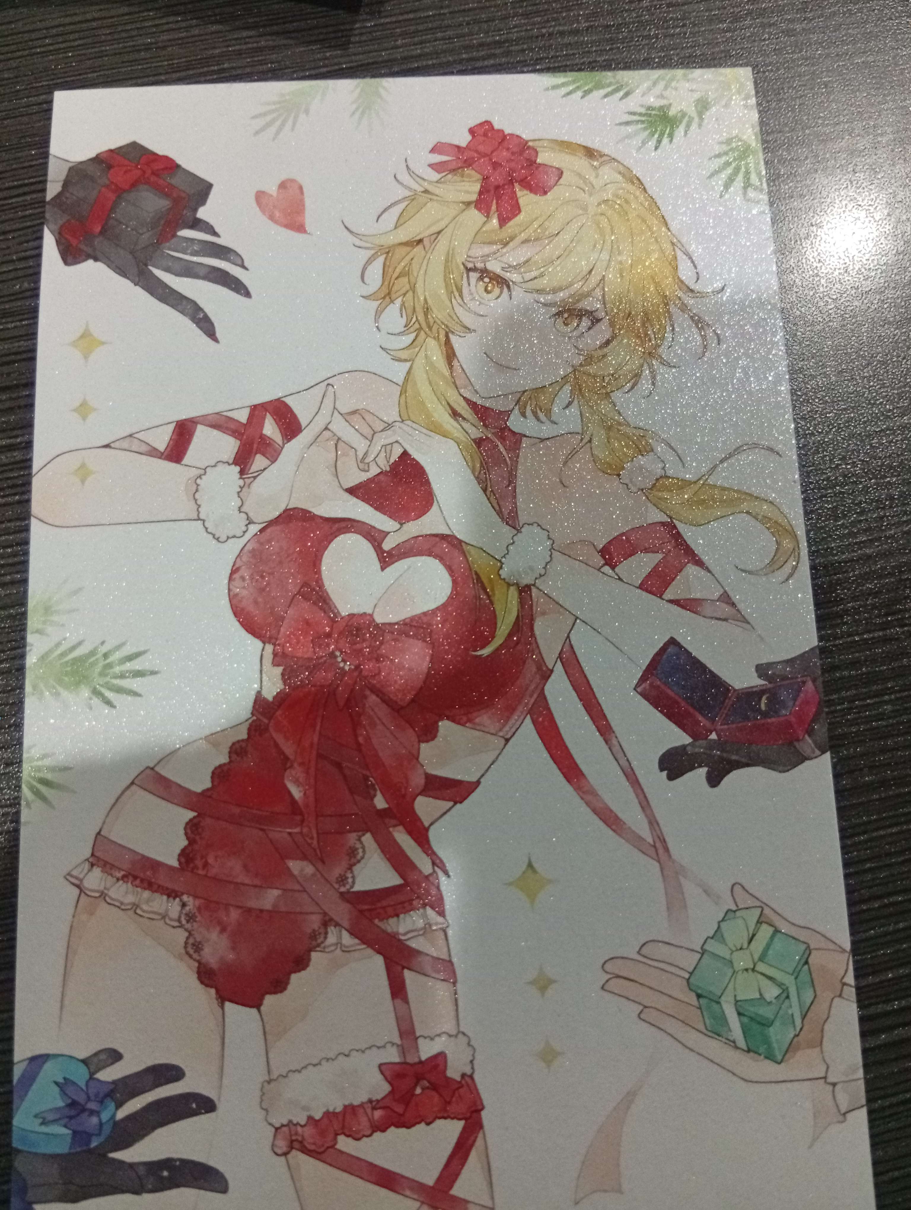 (โปสการ์ดลูมีน) Lumine Red cherry santy