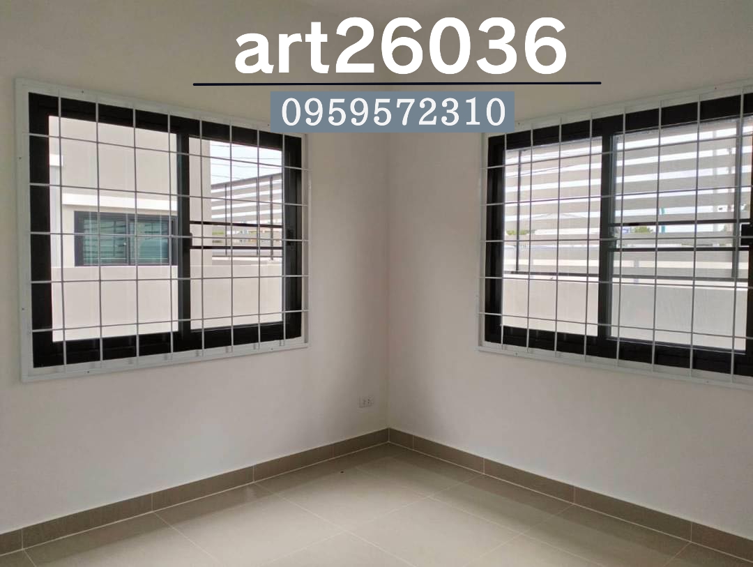 เหล็กดัดสีอบพร้อมมุ้งลวด หน้าต่าง ประตู กระจกบานเลื่อน โมเดิร์น