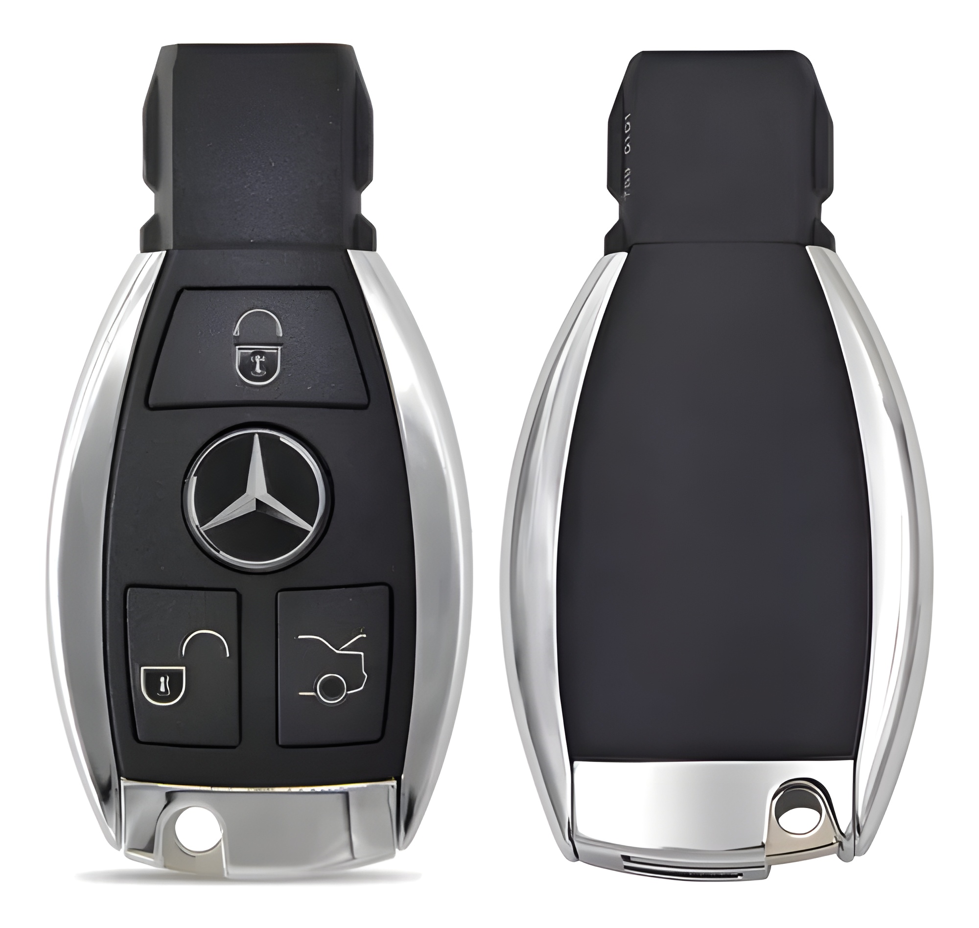 รีโมต Benz น้ำเต้าโครเมี่ยม (เติม TOKEN VVDI ไม่ได้) 3 ปุ่ม 315/433 MHz บอร์ดสีเหลือง