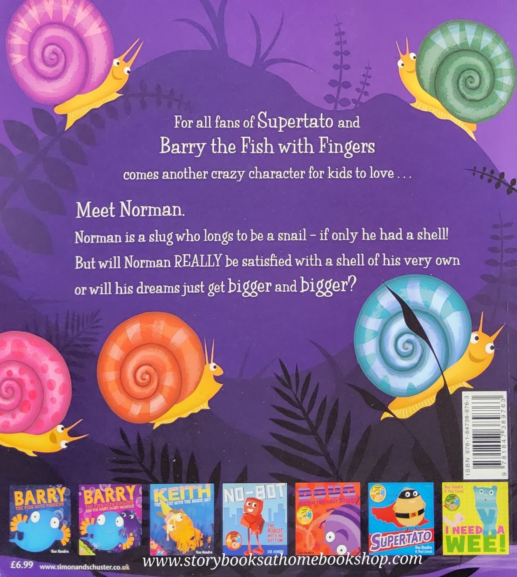 หนังสือนิทานปกอ่อน** 🍅NORMAN THE SLUG WITH THE SILLY SHELL BY SUE HENDRA