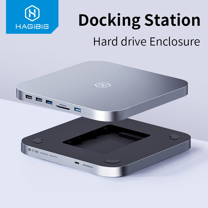 [ออกใบกำกับภาษีได้]พร้อมส่งจาก กทม Hagibis MC25pro dp HD USB C Hub สำหรับ Mac Mini M1 M2 HDD Enclosure 2.5 SATA NVME M.2 SSD HDD Case