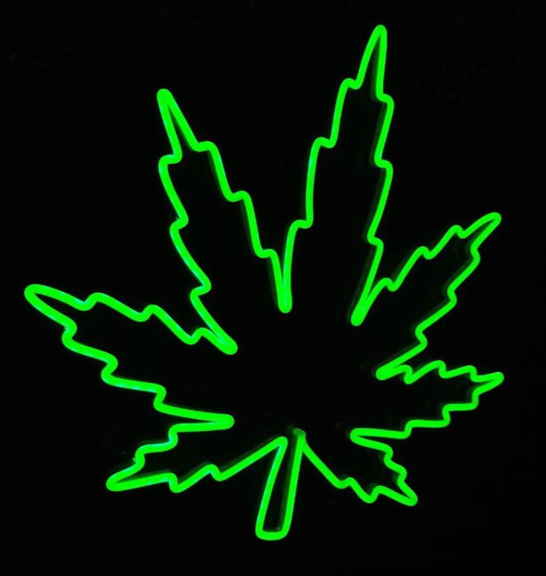 #ป้ายไฟนีออนดัดLEDรูปใบกัญชา