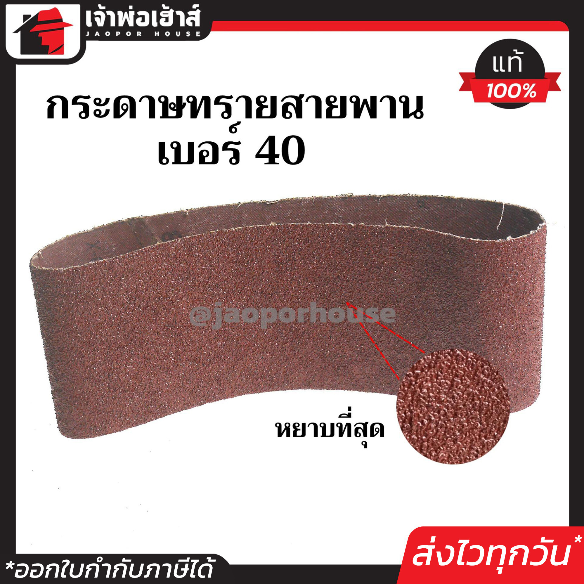กระดาษทรายสายพาน กระดาษทรายรถถัง Norton 4x24 นิ้ว เบอร์ 40 หยาบที่สุด รุ่น R228 ขัดเพลินงานเสร็จไวไม่มีสะดุด!!! N13-03