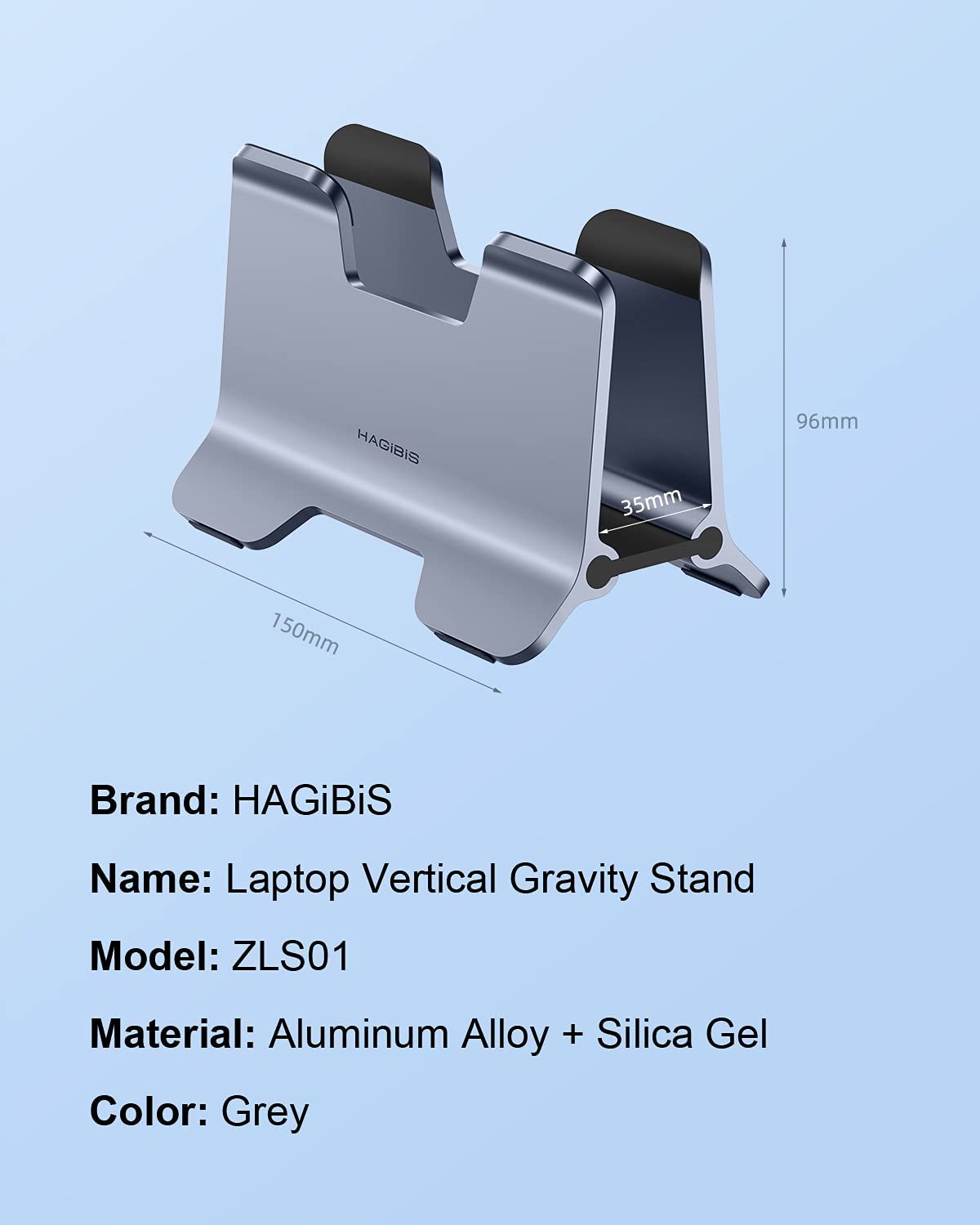[ออกใบกำกับภาษีได้]พร้อมส่งจาก กทม Hagibis ขาตั้งแล็ปท็อปแนวตั้งเดสก์ท็อปแรงโน้มถ่วงอลูมิเนียมแท่นวางโน้ตบุ๊ค Space-Saving