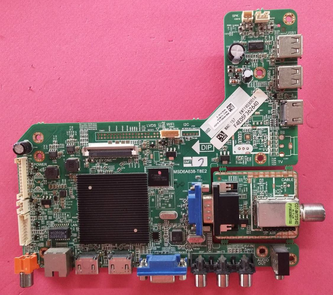 Main Board ACONATIC (เมนบอร์ด อะโคเนติค)อะไหล่แท้/มือสองพร้อมใช้งาน ใช้กับรุ่น 49US533AN พาร์ทบอร์ด MSD6A638-T8E2 รุ่นนี้ใช้ทีคอน6870C-0738A