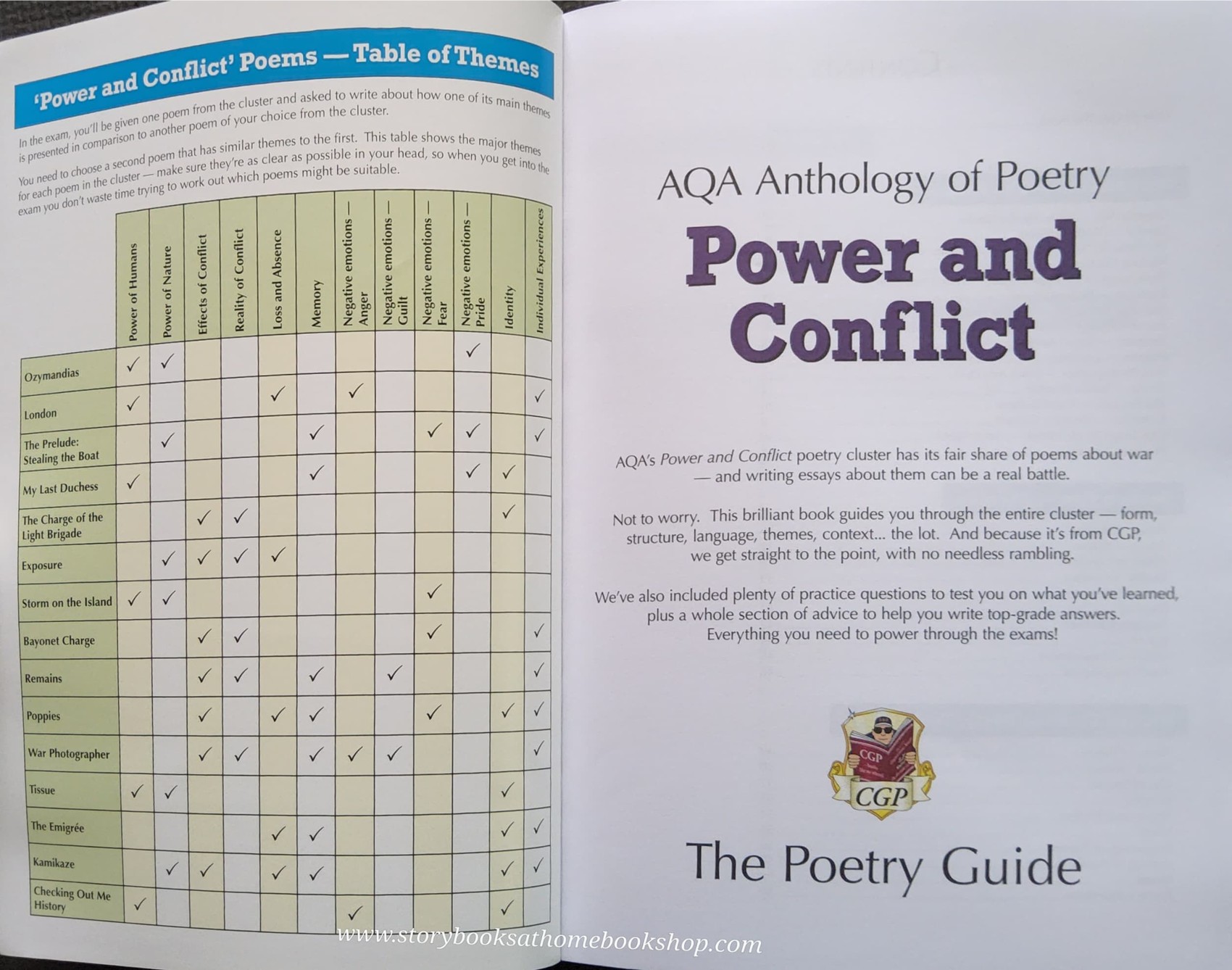 TEXTBOOK** ðð CGP: GCSE English AQA Anthlogy of Poetry Power and Conflict (FOR Grade 9-1 Course)