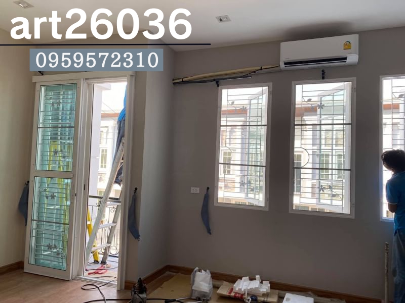 เหล็กดัดโทนสีขาว สวยๆพร้อมมุ้งลวด