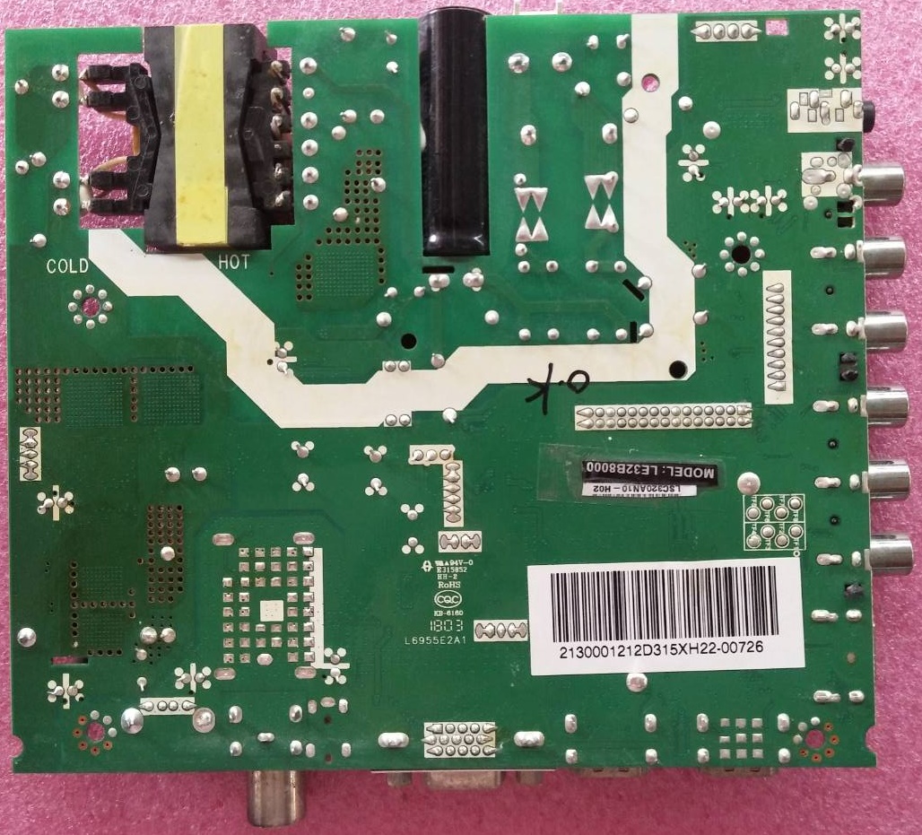 One Board HAIER (วันบอร์ด ไฮเออร์) ของแท้ถอดจากเครื่อง รุ่นLE32B8000 พาร์ท MS0V561-ZC01-01 เวอร์ชั่นใช้จอเบอร์LSC320AN10-H02