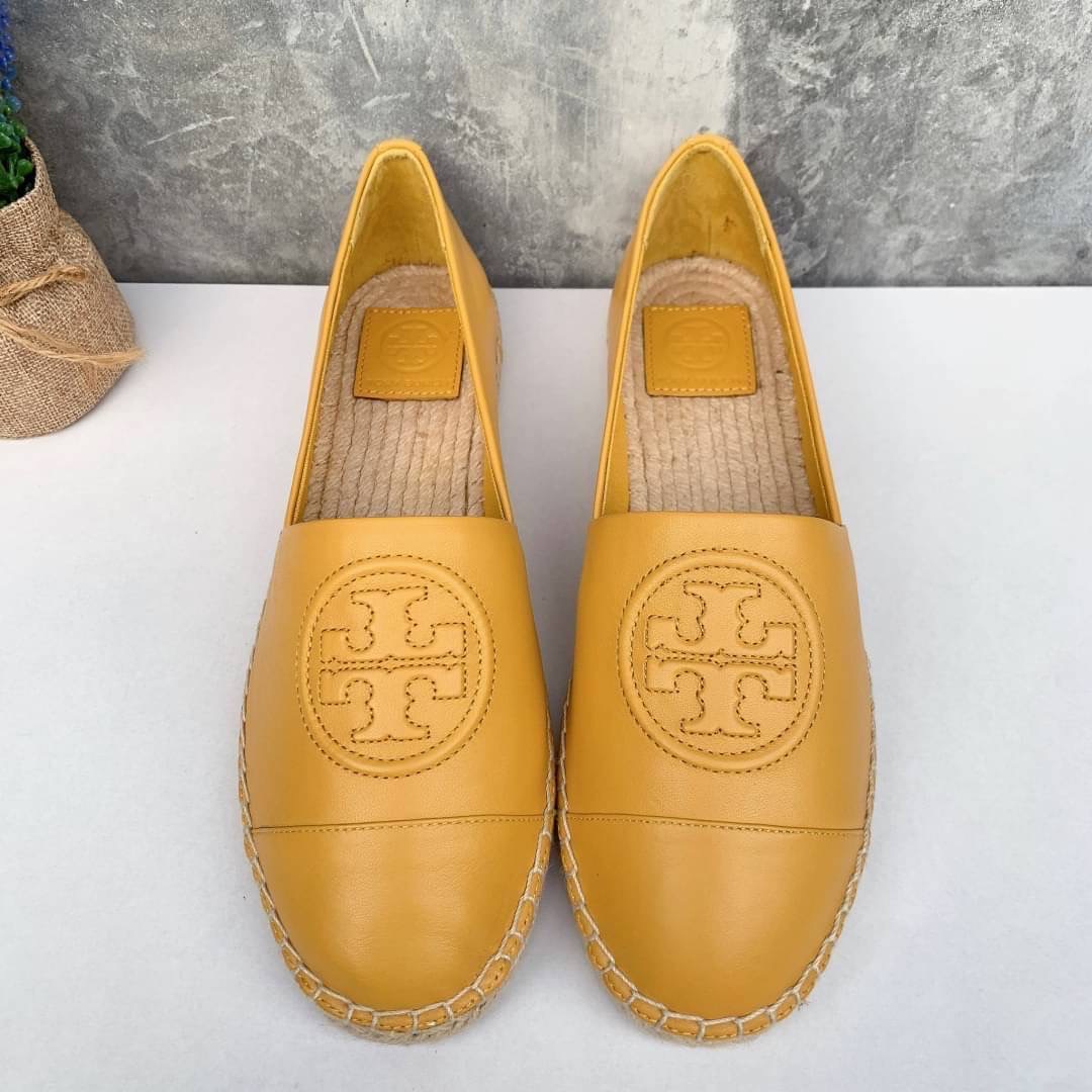 New TORY BURCH BENTON2 COLOR BLOCK ESPADRILLE NAPPA LEATHER