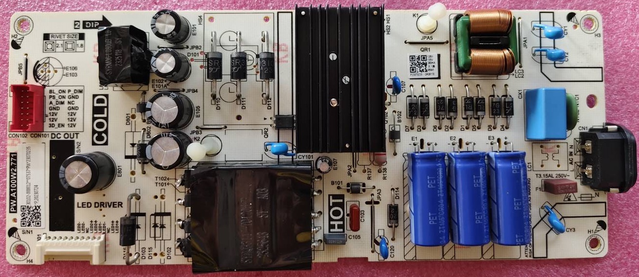 ซัพพลายทีวีทีซีแอล TCL อะไหล่แท้#ของถอดจากเครื่องพร้อมใช้งาน ใช้กับรุ่น50P635 พาร์ทPW.A100W2.771