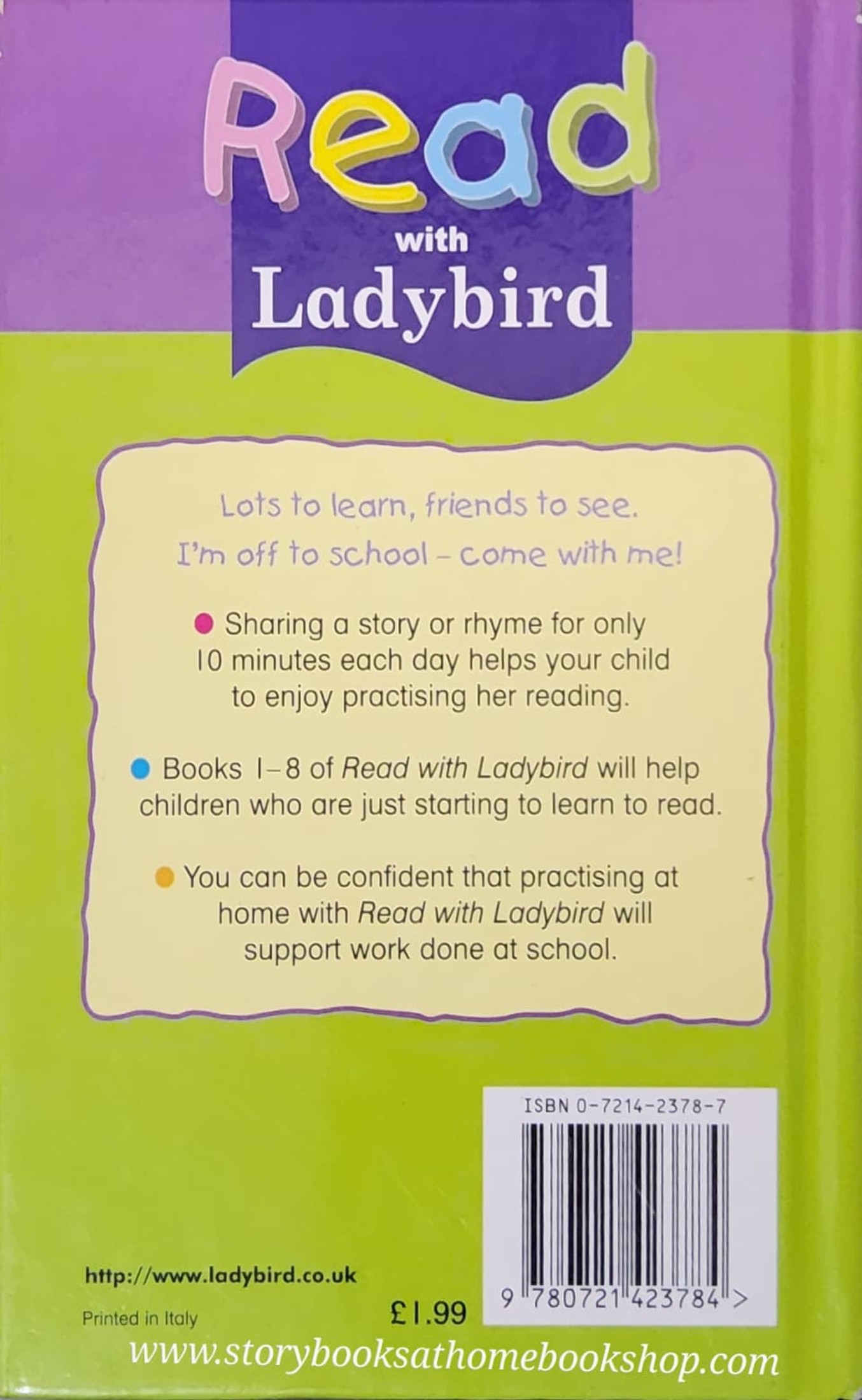 หนังสือนิทานปกแข็ง** 🍓🍓READ WITH LADYBIRD: OFF TO SCHOOL